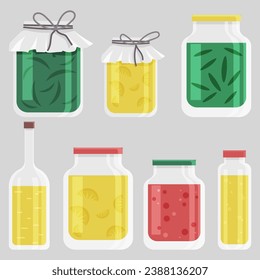 Canning vector illustration. Canning, transformative process turns fresh ingredients into jarred marvels Packaging and preserving, delicate dance turns raw food into stored treasures The potting
