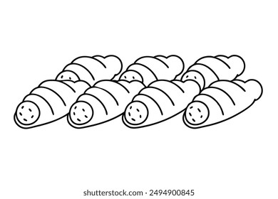 Cannoli line art arte de pastelería creativa