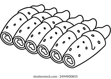 Cannoli line art diseño simple y elegante