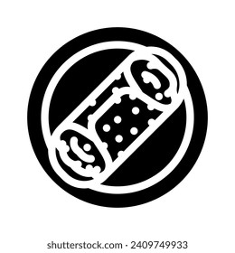 cannoli pastry italian cuisine glyph icon vector. cannoli pastry italian cuisine sign. isolated symbol illustration