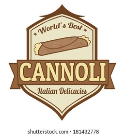 Cannoli stamp or label on white background, vector illustration