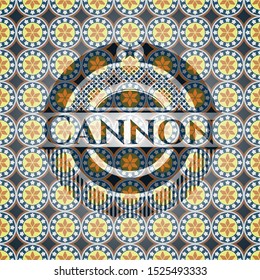 Cannon arabic emblem. Arabesque decoration.