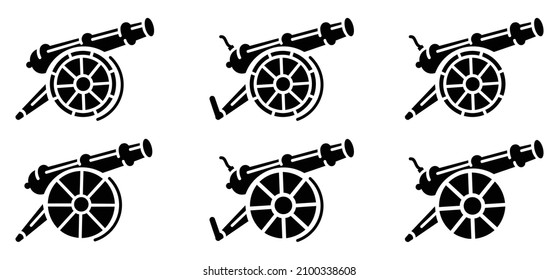 Cannon Artillery Logo Design Vector Icon,Museum  Cannon Symbol Stock Vector 