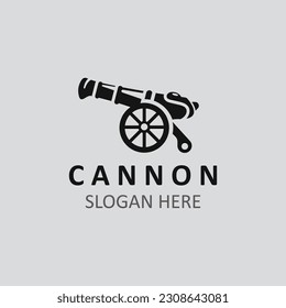 Diseño de imagen vintage con el logotipo de Cannon Artillery. concepto de logotipo militar de canonés 