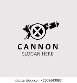 Diseño de imagen vintage con el logotipo de Cannon Artillery. concepto de logotipo militar de canonés 