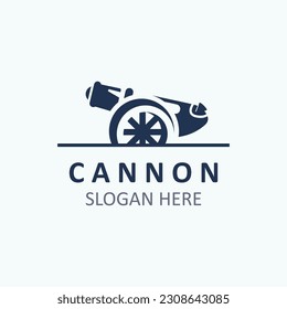 Diseño de imagen vintage con el logotipo de Cannon Artillery. concepto de logotipo militar de canonés 