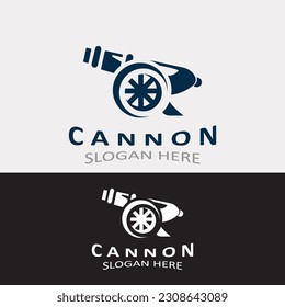 Diseño de imagen vintage con el logotipo de Cannon Artillery. concepto de logotipo militar de canonés 