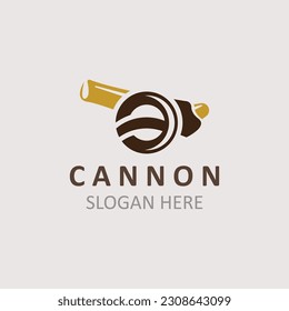 Diseño de imagen vintage con el logotipo de Cannon Artillery. concepto de logotipo militar de canonés 