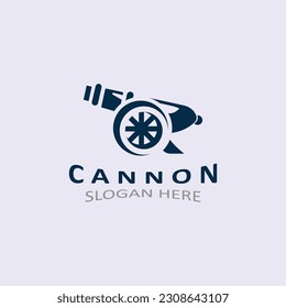 Diseño de imagen vintage con el logotipo de Cannon Artillery. concepto de logotipo militar de canonés 