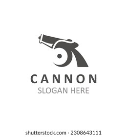 Diseño de imagen vintage con el logotipo de Cannon Artillery. concepto de logotipo militar de canonés 