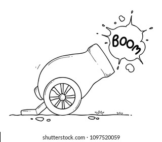 cannon attack hand drawn