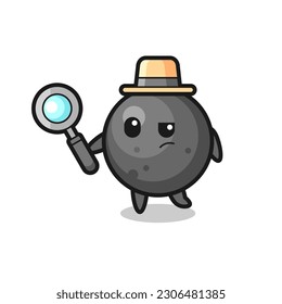 el personaje de detective de cannon ball está analizando un caso, diseño de estilo lindo para camiseta, pegatina, elemento logo