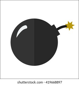 Cannon ball flat icon isolated vector illustration. Cartoon symbol in material flat style design.