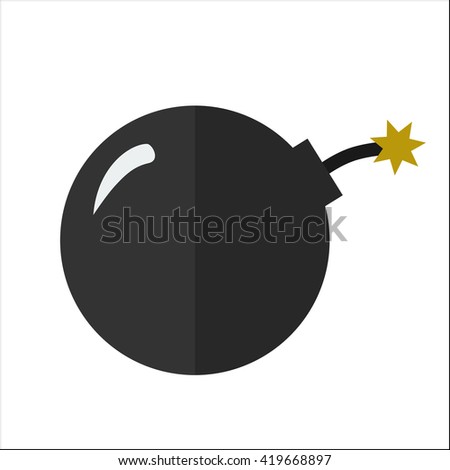 Cannon ball flat icon isolated vector illustration. Cartoon symbol in material flat style design.