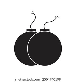 cannon ball flat icon vector