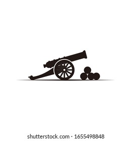 Cannon With Ball Icon Vector Isolated On White Background For Your Web And Mobile App Design, Cannon Logo Concept	
