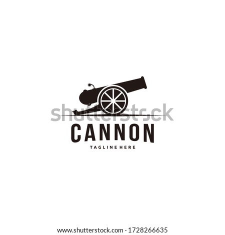 Cannon with ball icon vector isolated on white background for your web and mobile app design, Cannon logo concept	
