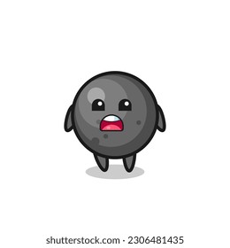 ilustración de cannon ball con expresión de disculpas, diciendo lo siento, diseño de estilo lindo para camiseta, pegatina, elemento logo