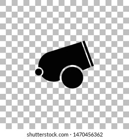 Cannon. Black flat icon on a transparent background. Pictogram for your project