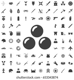 Cannon bomb icon. Set of weapon icons
