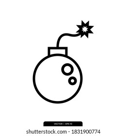 Plantilla de logotipo de Ilustración de Icono de la bomba de cañón