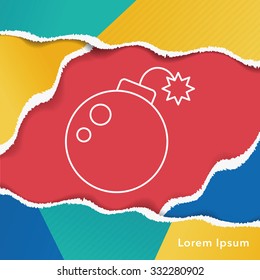 Cannon bomb line icon