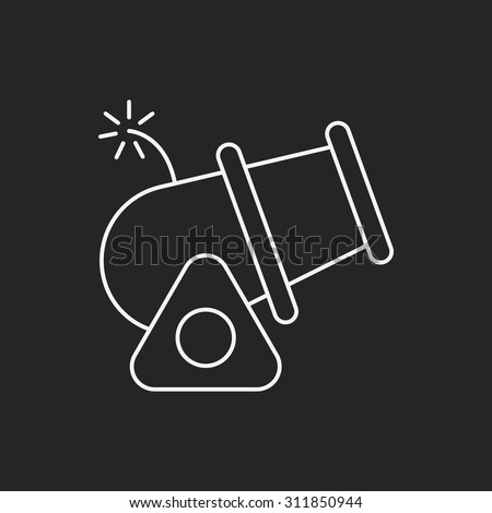 Cannon bomb line icon