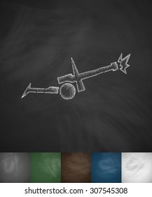 cannon bombs icon. Hand drawn vector illustration. Chalkboard Design