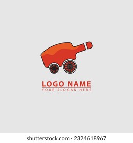 Cannon bottle logo icon vector design. great for kids toys,entertainment.