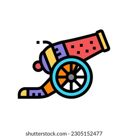 cannon carnival vintage show color icon vector. cannon carnival vintage show sign. isolated symbol illustration