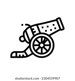 cannon carnival vintage show line icon vector. cannon carnival vintage show sign. isolated contour symbol black illustration