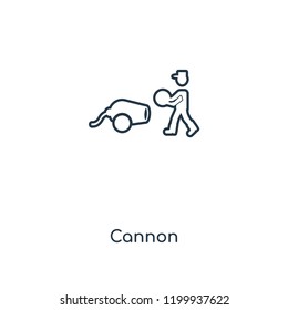 Cannon concept line icon. Linear Cannon concept outline symbol design. This simple element illustration can be used for web and mobile UI/UX.