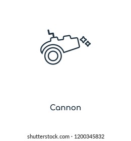 Cannon concept line icon. Linear Cannon concept outline symbol design. This simple element illustration can be used for web and mobile UI/UX.
