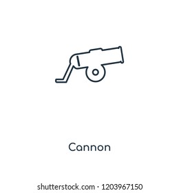 Cannon concept line icon. Linear Cannon concept outline symbol design. This simple element illustration can be used for web and mobile UI/UX.