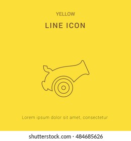 Cannon Cute yellow thin line icon / logo Design