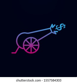 Cannon dollar nolan icon. Simple thin line, outline vector of trade wars icons for ui and ux, website or mobile application