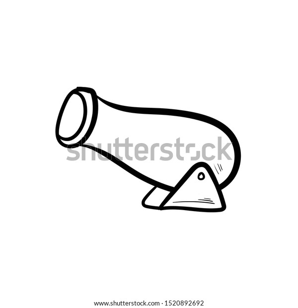 Cannon Doodle Hand Drawing Icon Vector Stock Vector (Royalty Free ...