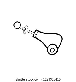 cannon doodle icon vector hand drawing 