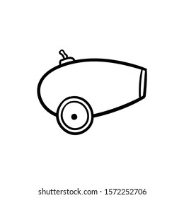 cannon doodle icon vector hand drawing 