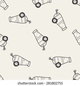 cannon doodle seamless pattern background