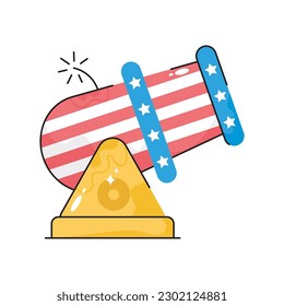 Cannon doodle vector filled outline icon. EPS 10 file