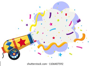 Cannon Exploding Confetti Background Illustration