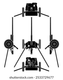 Cannon Field Artillery Vector 03. Illustration Of WW2 Cannon Isolated On White Background.