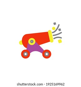 cannon flat Icon.carnival and tool vector illustration on white background