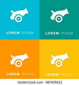 Cannon Four Color Material Designed Icon / Logo