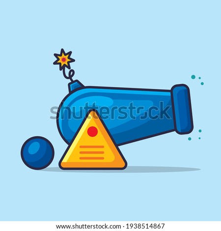 cannon gun isolated cartoon vector illustration in flat style