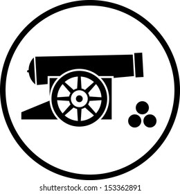 Cannon gun vector icon 