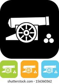 Cannon gun vector icon 