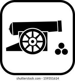 Cannon gun vector icon 