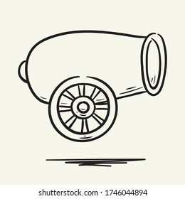 Cannon. Hand drawn vector illustration